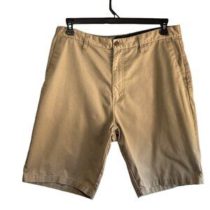Volcom men’s size 36 polyester blend tan chino flat front shorts